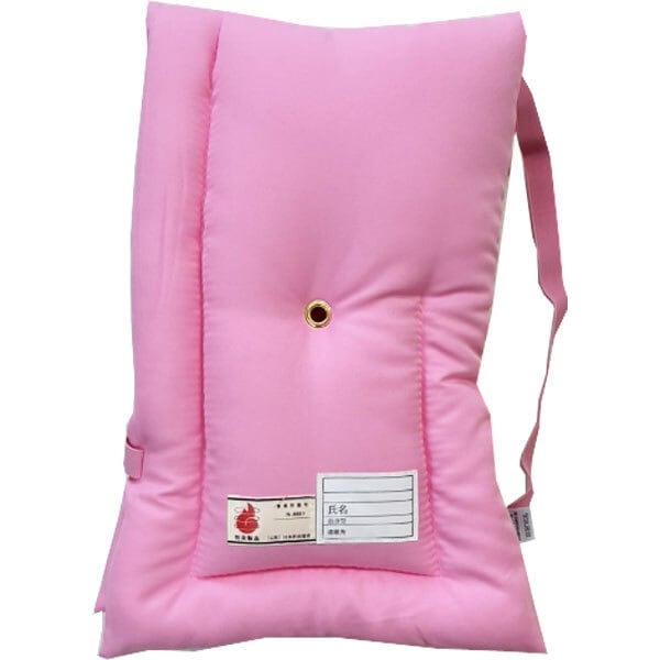 日本防炎協会認定品 日本製防災クッション [ピンク無地] 約32cm×50cm L