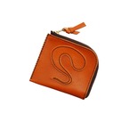 ミニコインパース キャメル×縫い糸焦茶