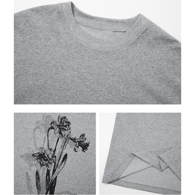 Botanical back print t-shirt A00247