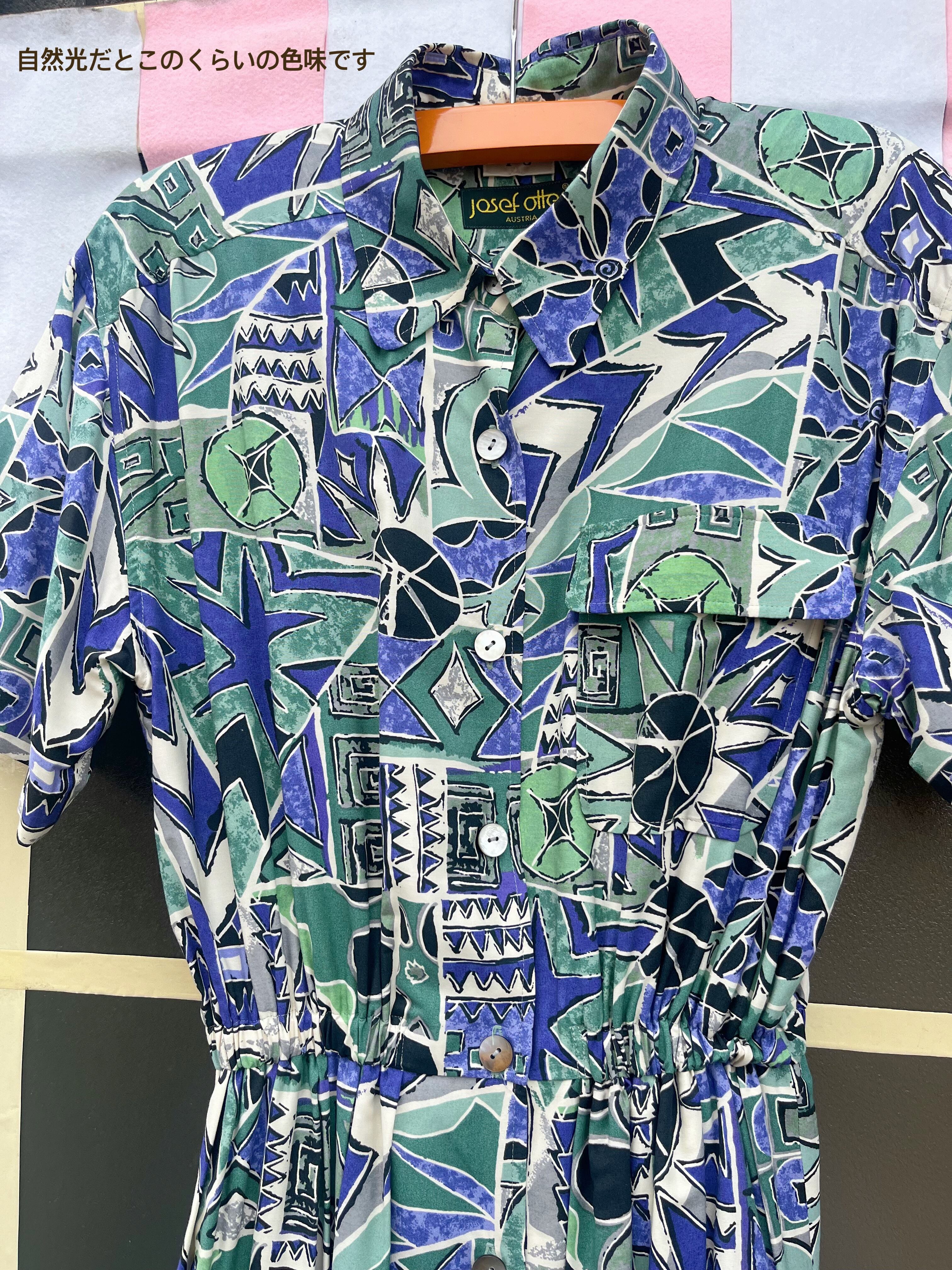 geometric front button one-piece