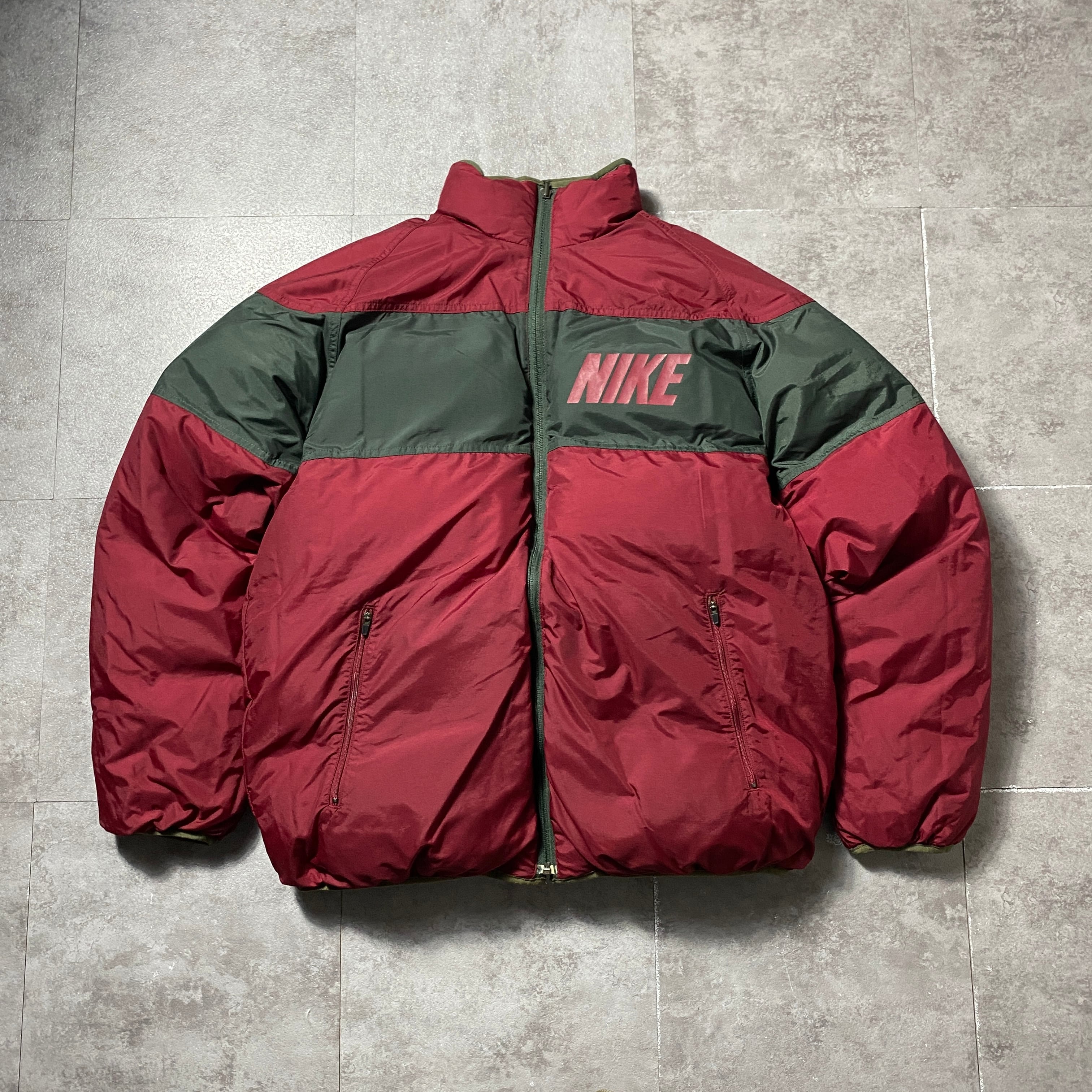 00's NIKE ナイキ リバーシブル スウォッシュ 刺繍ロゴ グリーン