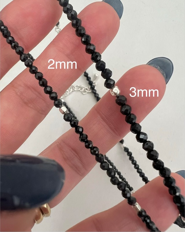 S925 Black Spinel necklace (N242)