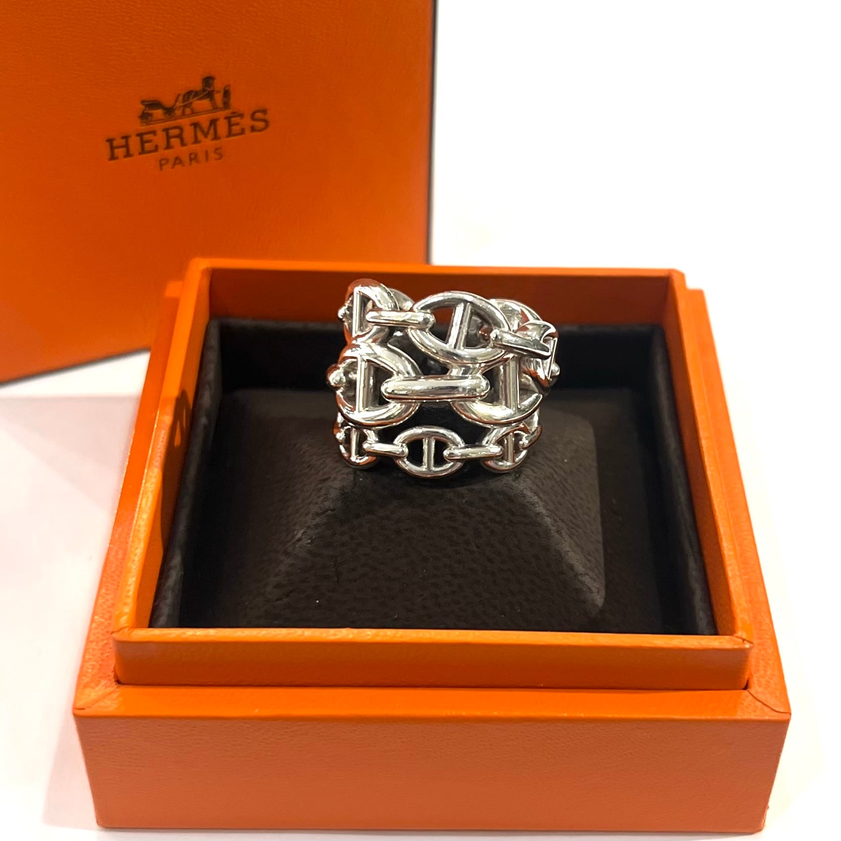美品 HERMES シェーヌダンクル リング 54 希少サイズ【HERMES】【14.5号54】2622 シェーヌダンクル アンシェネ
