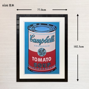 アンディ ウォーホル「キャンベル スープ(トマト/ピンク&レッド)1968」展示用フック付大型サイズジークレ ポップアート 絵画