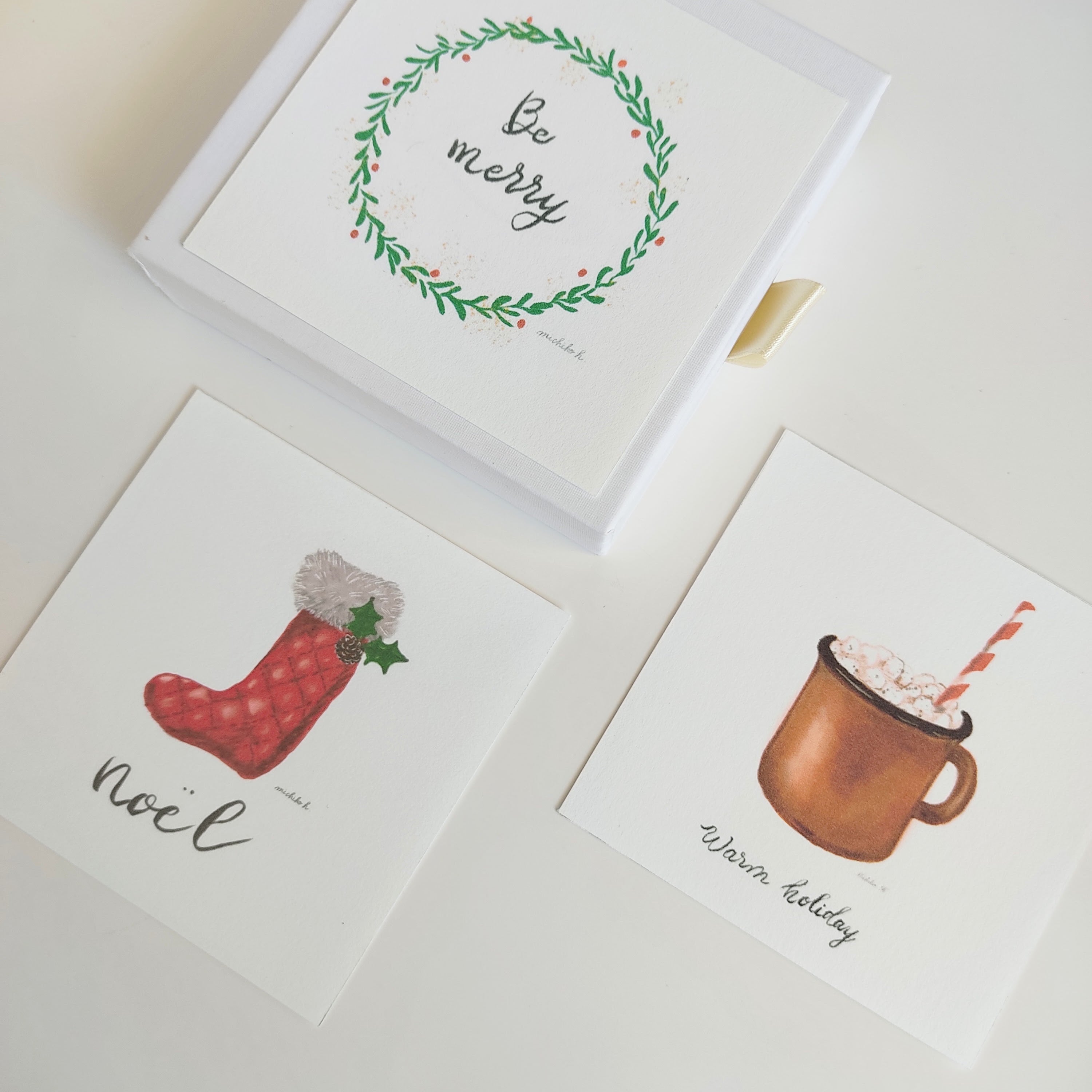 ダウンロードDIY ホリデーカード スクエア 3種セット JPEG版