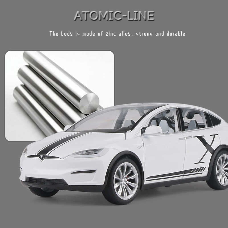 テスラ MODELX 1/24 ミニカー 全5色 ライト点灯 エンジンサウンド 合金