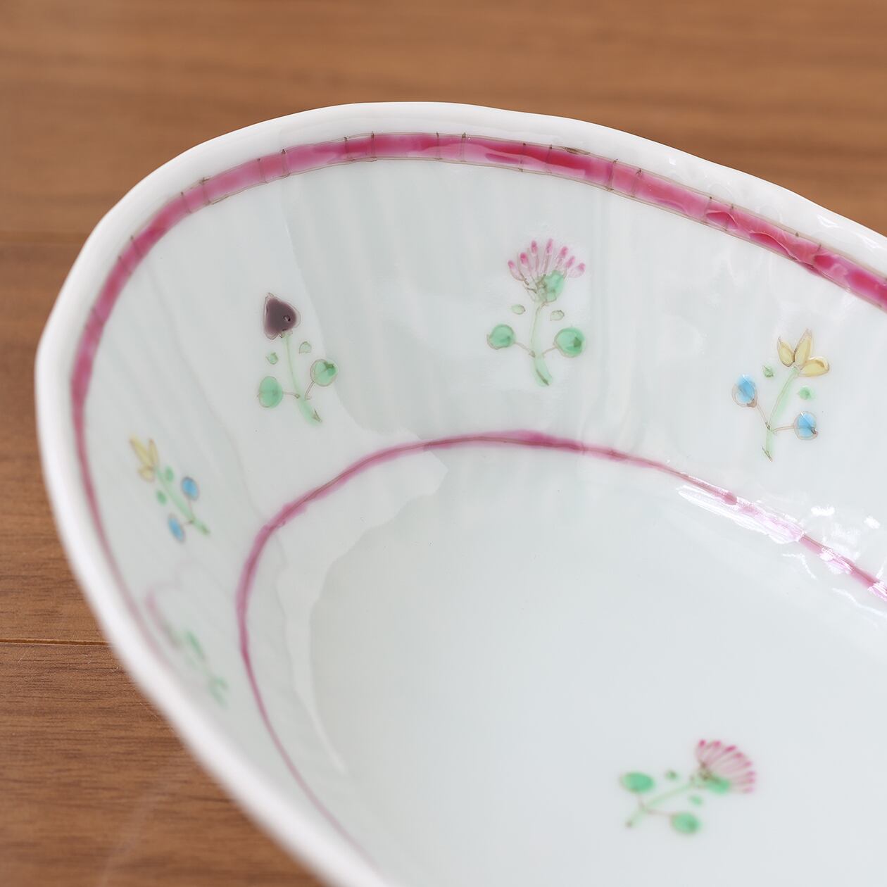 波佐見焼　藍水　楕円鉢　2枚セット 藍水「花暦（二色）①水色 / ②マロン 楕円鉢」 うつわ藍水