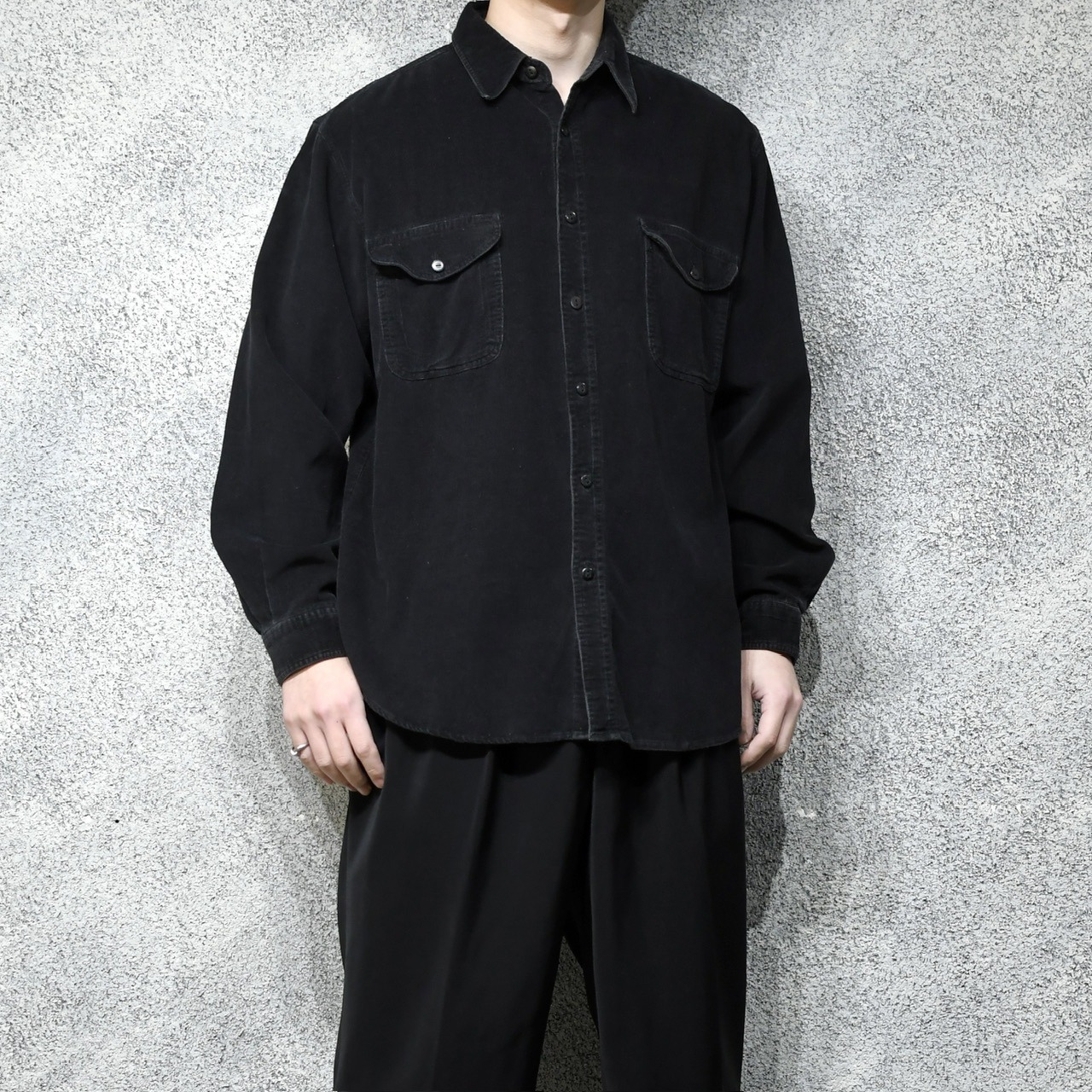 black corduroy shirt