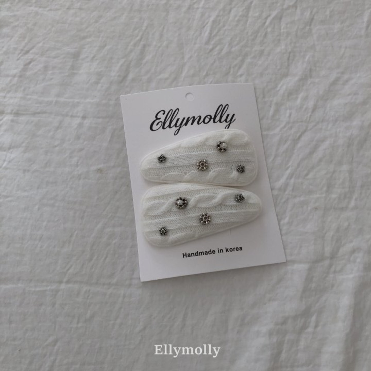[ELLYMOLLY] Knitwear pearl hairpin / [엘리몰리] 니트진주머리핀