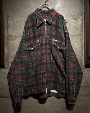 【Caka】“PEPE JEANS” Vintage Loose L/S Zip Up Check Shirt
