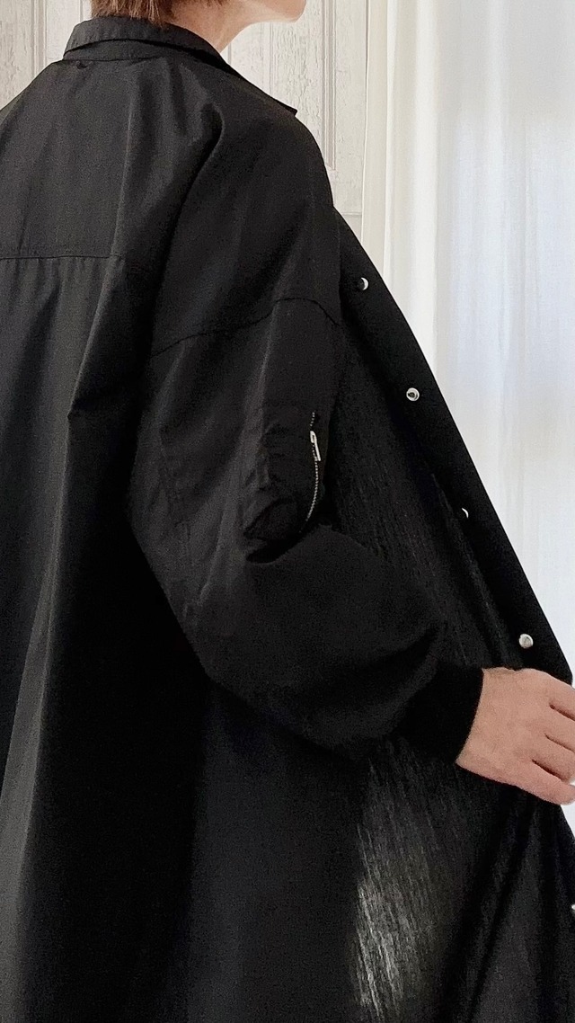 ミリタリーma1 レディースロングシャツ