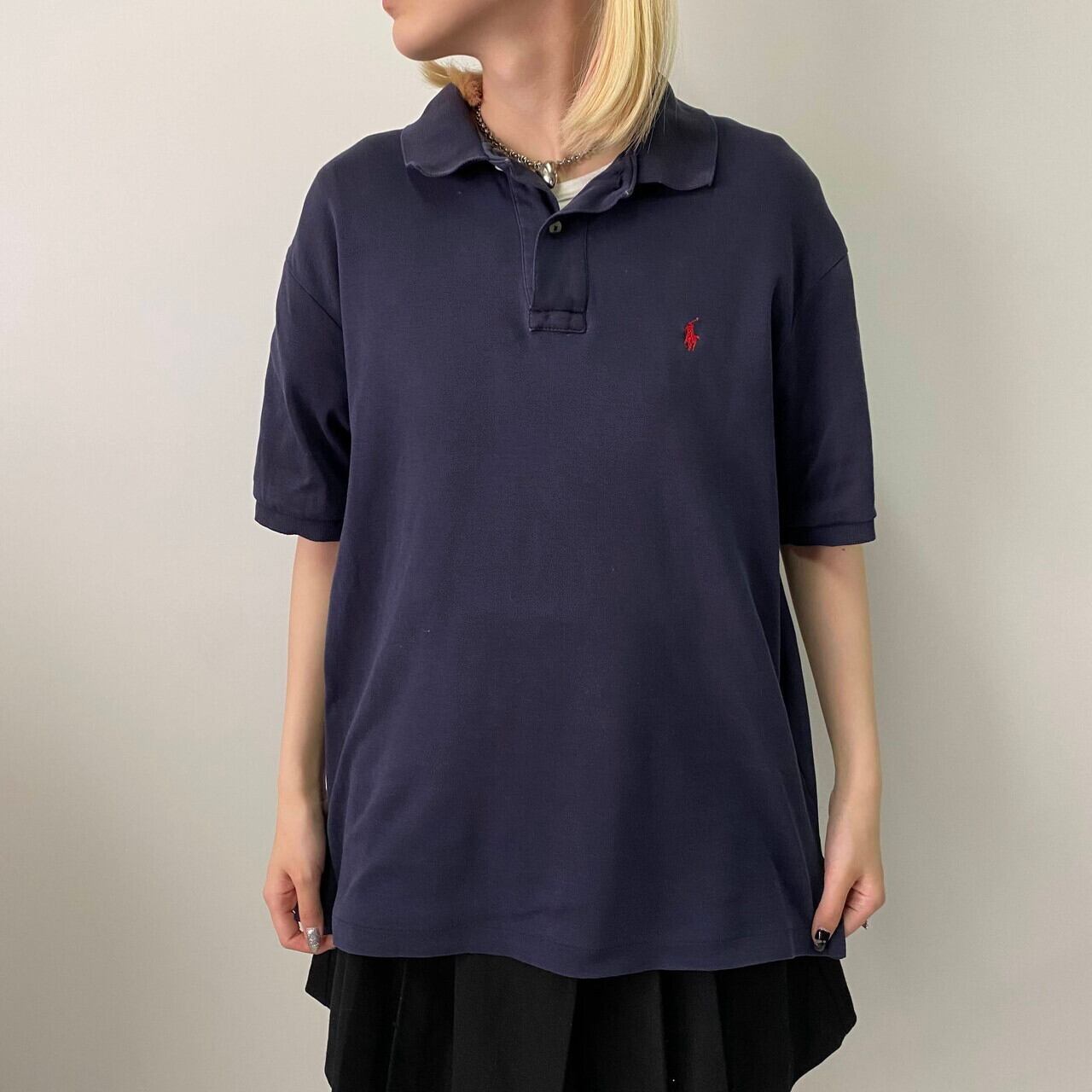 Usa製 Polo By Ralph Lauren ラルフローレン Tシャツ地 ポロシャツ メンズm ネイビー 紺色 古着 ポロシャツ Cave 古着屋 公式 古着通販サイト