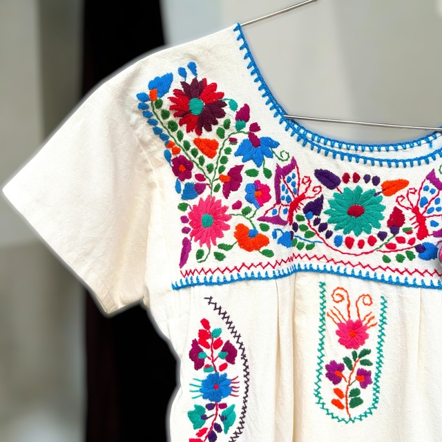 【LADIES】Mexican dress(long Ivory) size:M/L