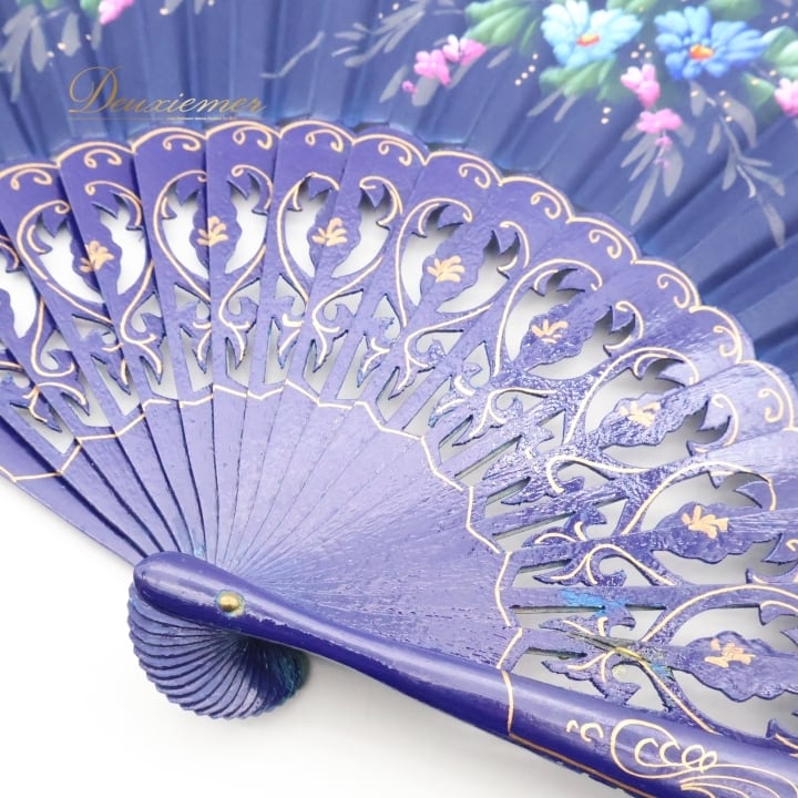 フラメンコ アバニコ 扇子 小物 小道具 32cm ブルー系 青 紺 水色