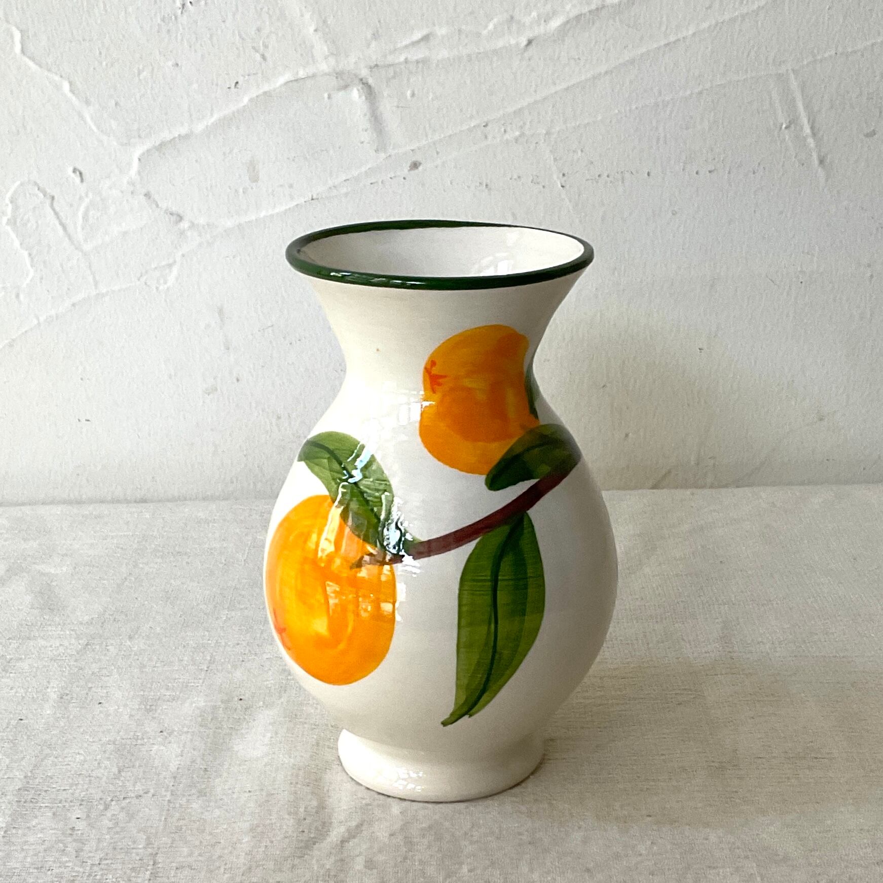 【スペイン陶器】フラワーベース(オレンジ)