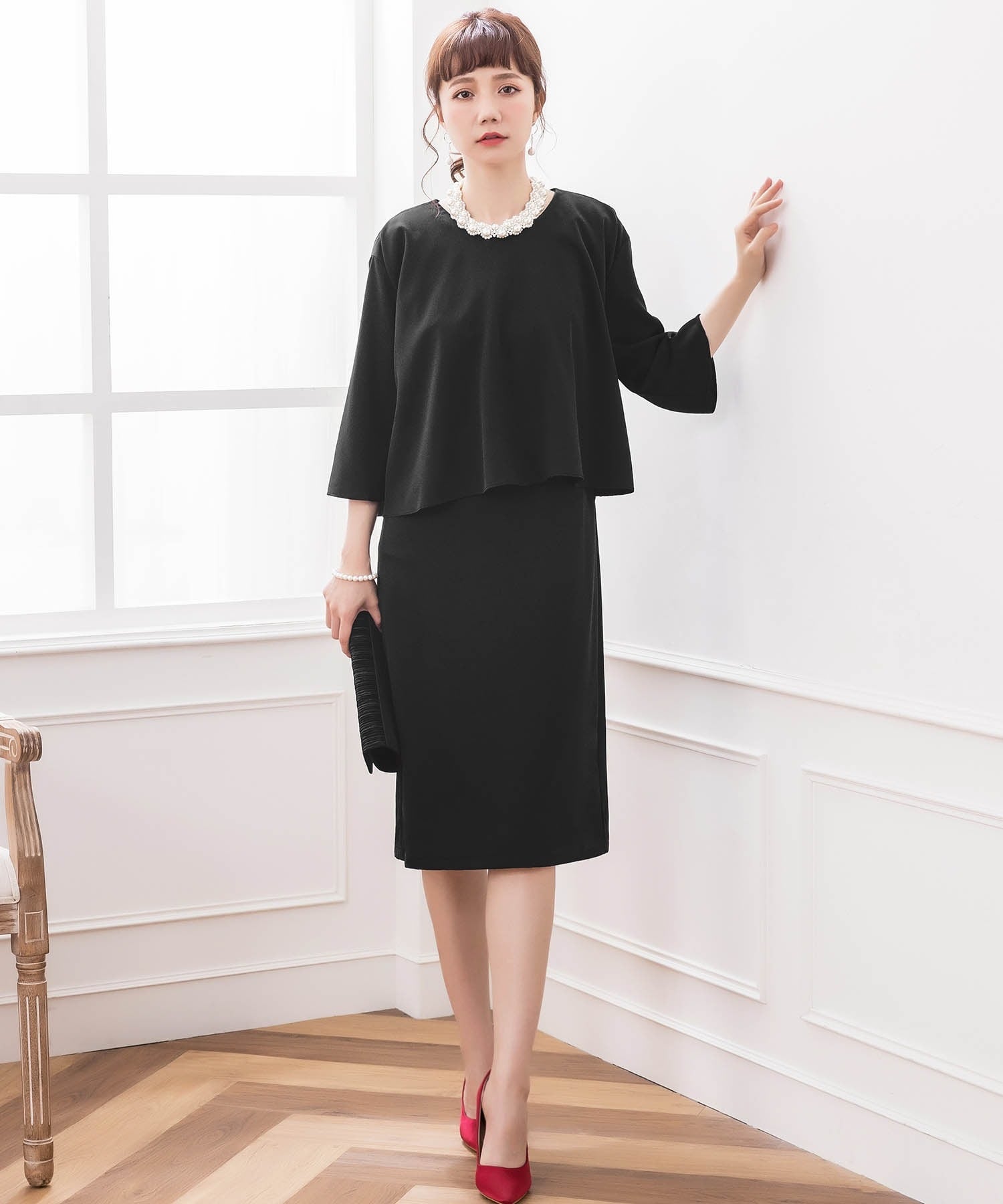 ドレス  値下げ！！！ 即日配送 3点セット 3way セットアップ ブラウス パンツ ワンピース