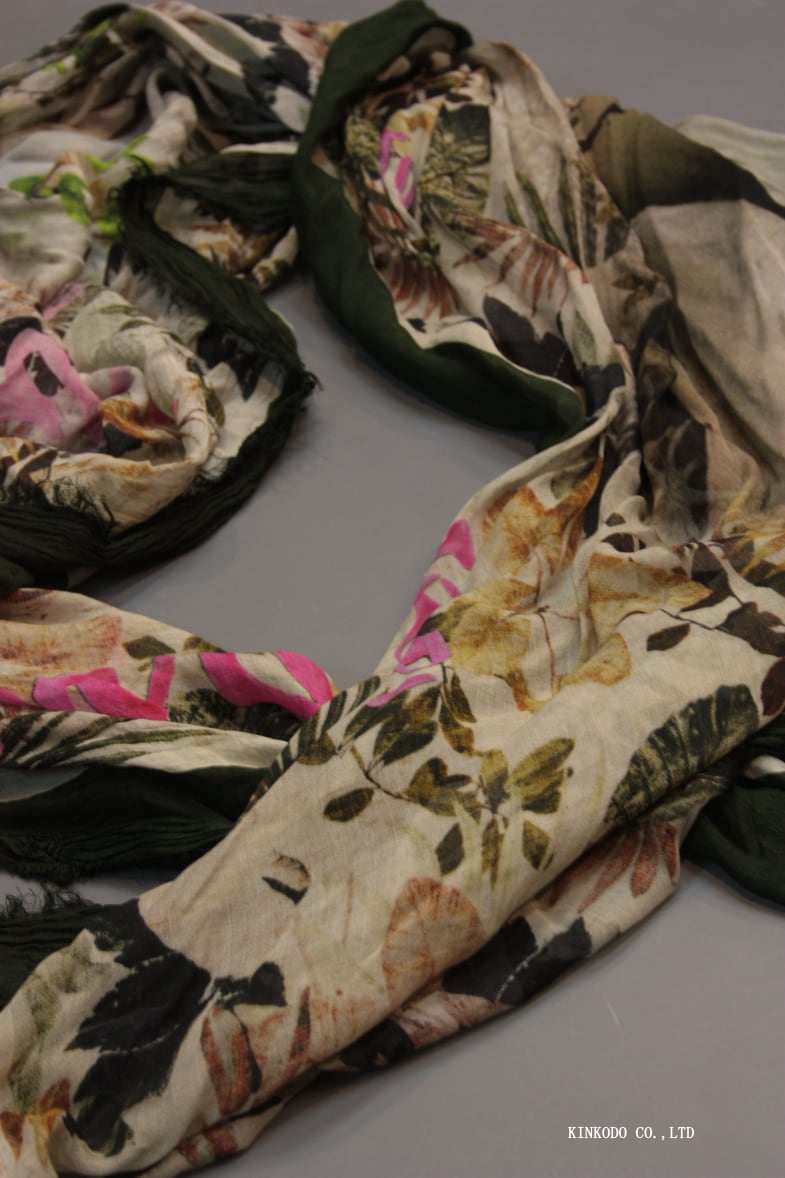 UNDERCOVER グリーンチェック柄大判ストール