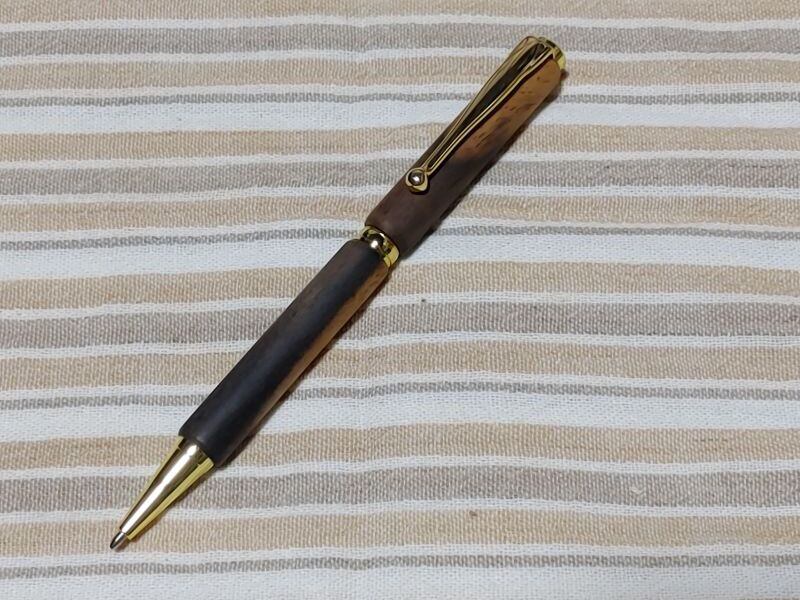 黒柿手作りボールペン〈スリム〉（限定品）　《送料無料》