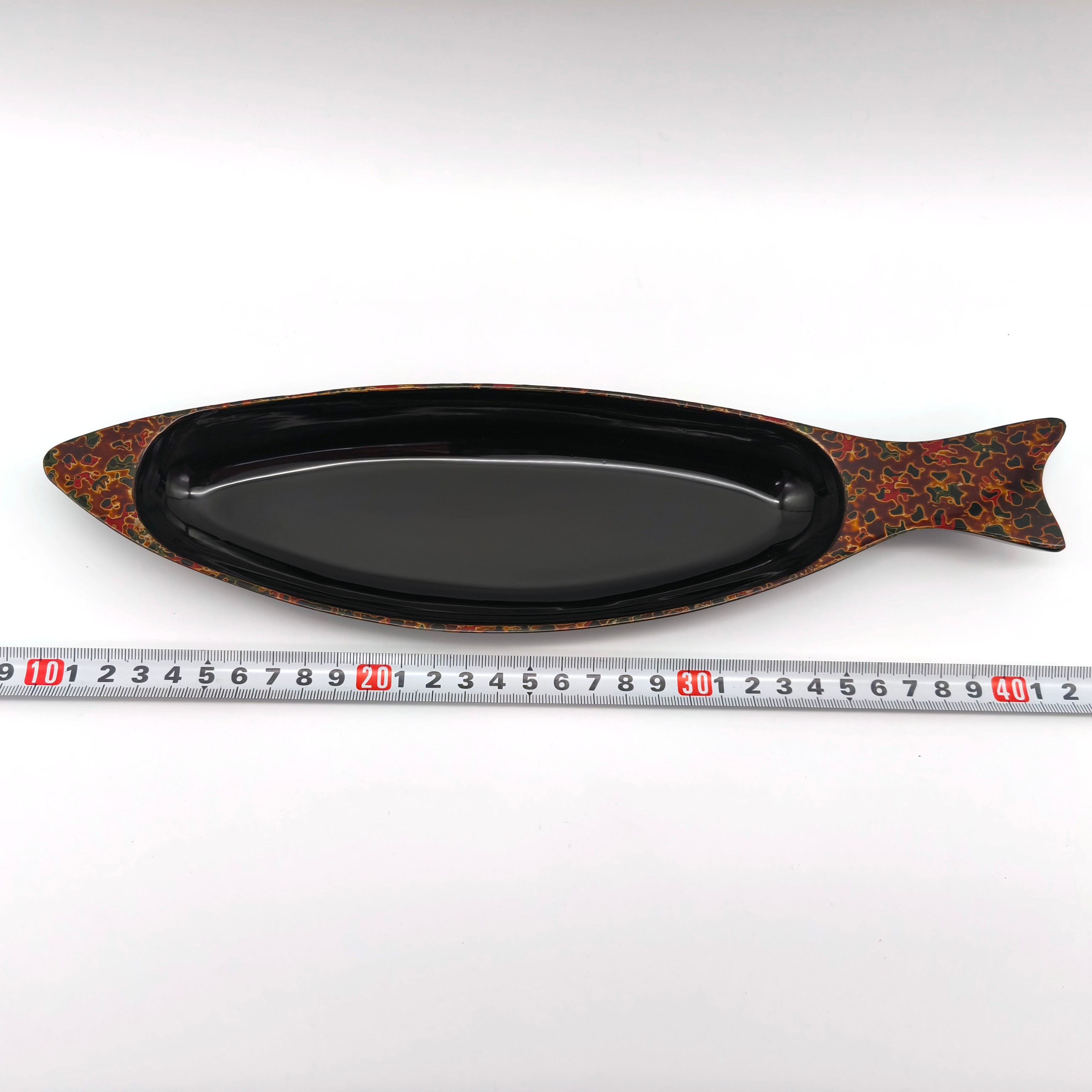 津軽塗（唐塗）バカ塗り・おしぼり置き・魚型トレー・漆器・伝統工芸