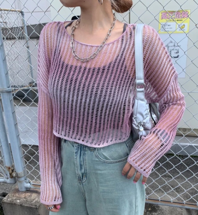 ナンバーミーTOKYO" SHORT  MESH KNIT "PINK