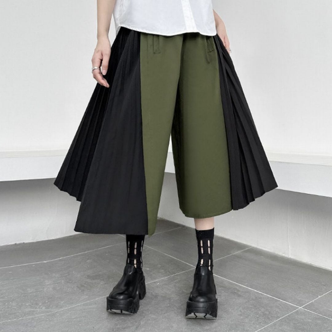 ステッチプリーツワイドレッグパンツ SK0051