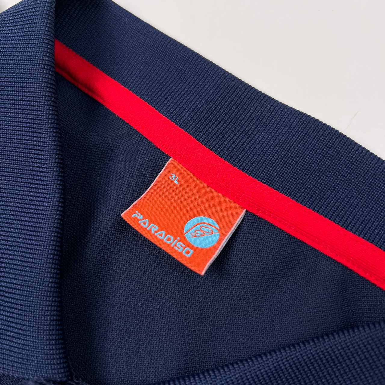 大きいサイズ PARADISO パラディーゾ ワッペン付き 半袖 ドライ ポロシャツ サイズ 3L /メンズ/ネイビー/ゴルフ