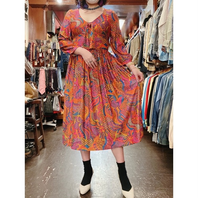 70s サイケワンピース 古着屋milou