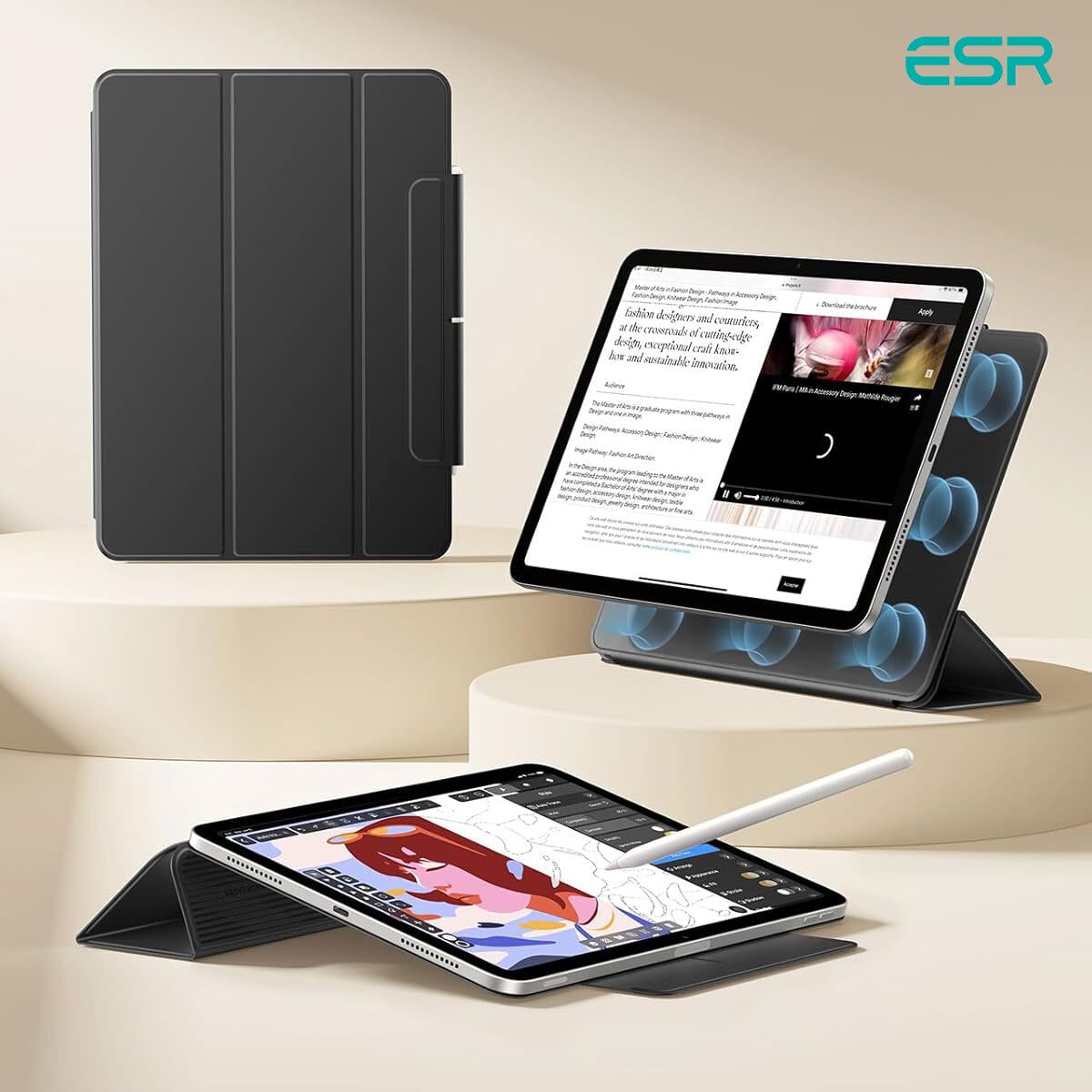 国内正規品 ESR REBOUND マグネット吸着式 Smart Folioケース for