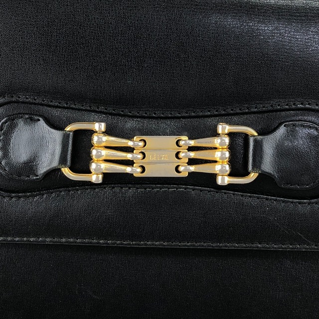 CELINE セリーヌ ショルダーバッグ ブラック ホースビット ブラゾンチェーン レザー vintage ヴィンテージ オールド zstzja
