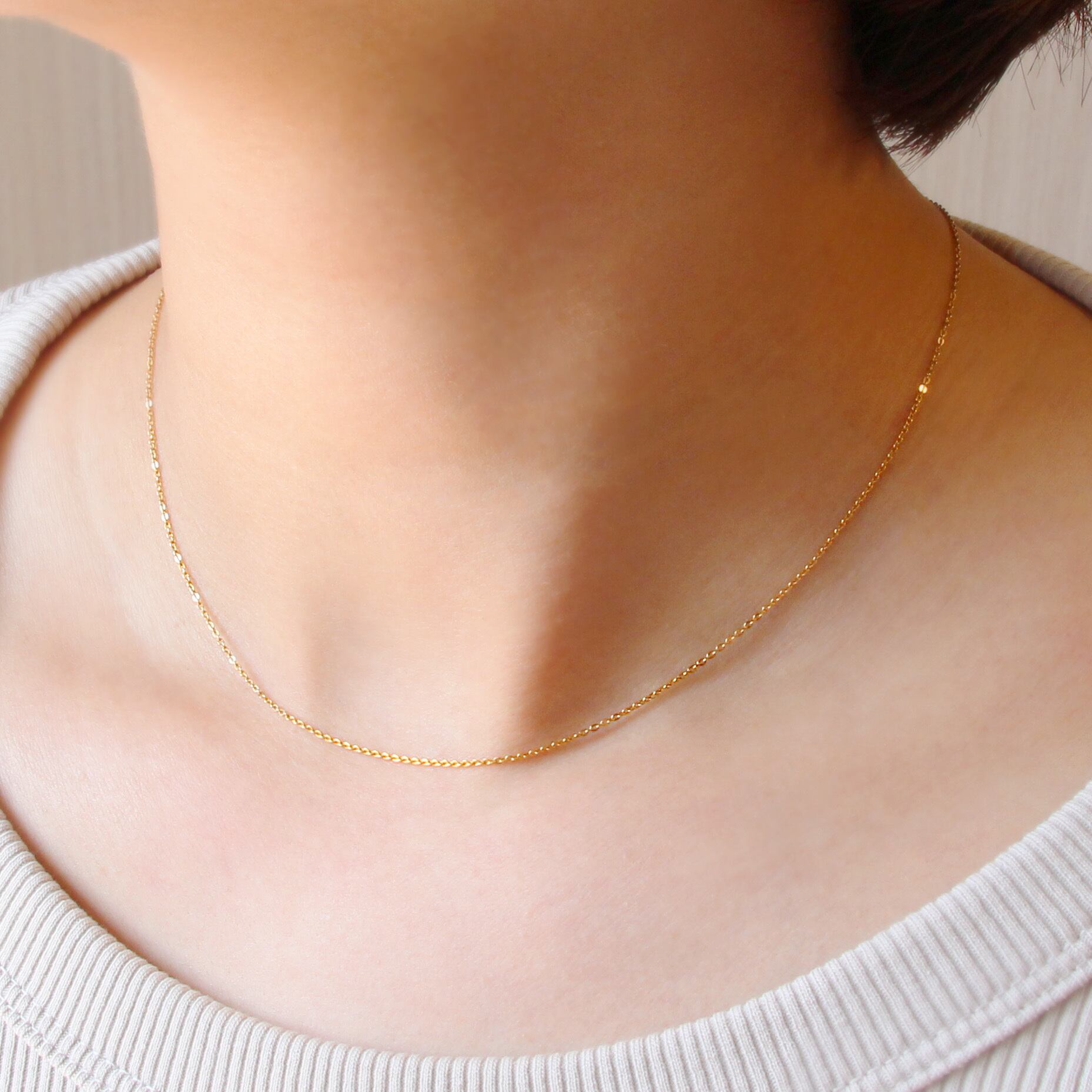 K14GF チェーンネックレス 45cm〈シャイン〉 No.4 | スキンジュエリー