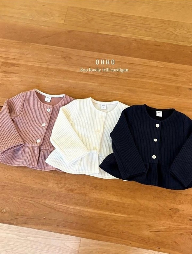 【先行〆9/23 23:59 5%OFF】2673 rib frill cardigan  / OHHO