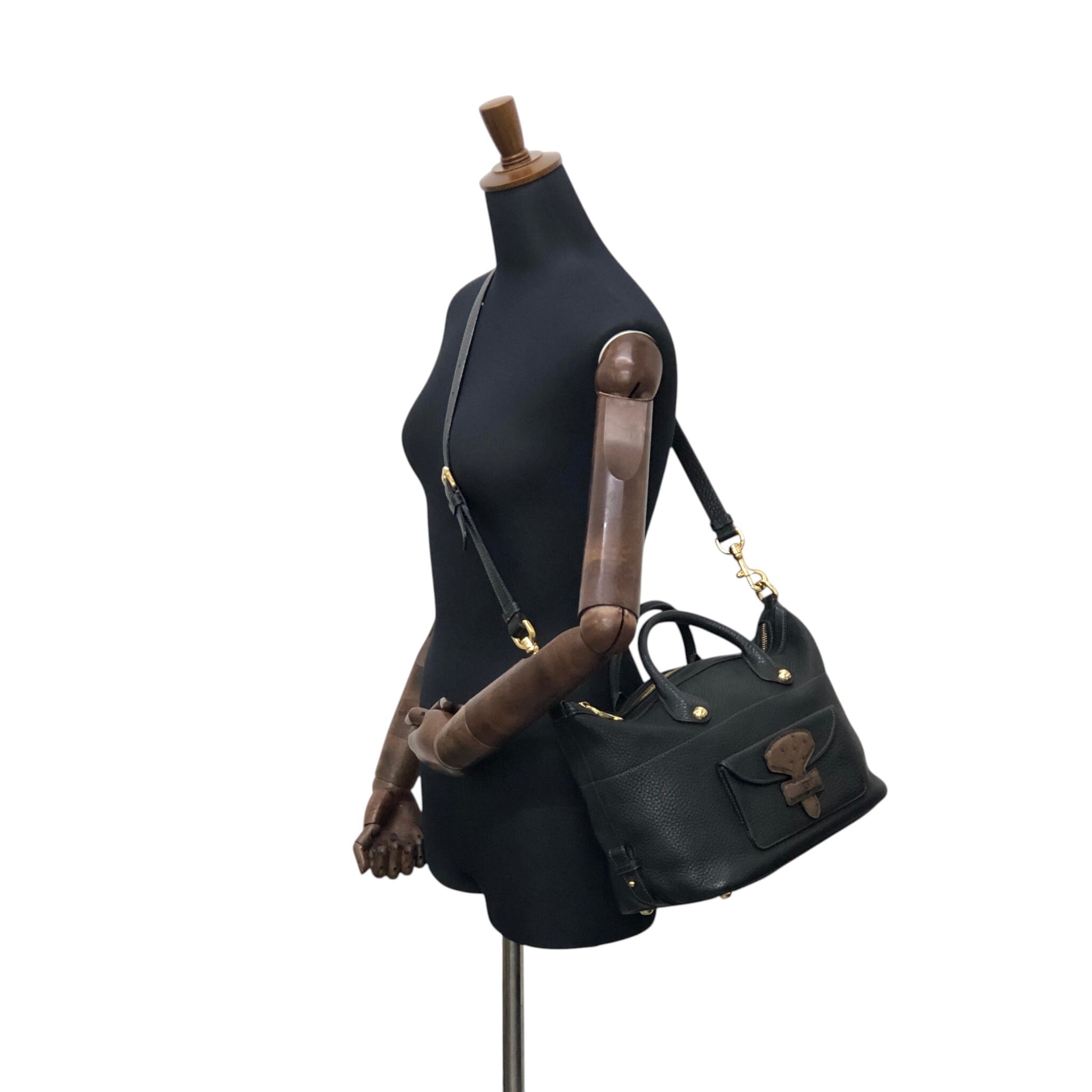 LOEWE ロエベ ショルダーバッグ ブラック アナグラム レザー コンビ LOEWE ロエベ ショルダーバッグ ブラック アナグラム レザー コンビ