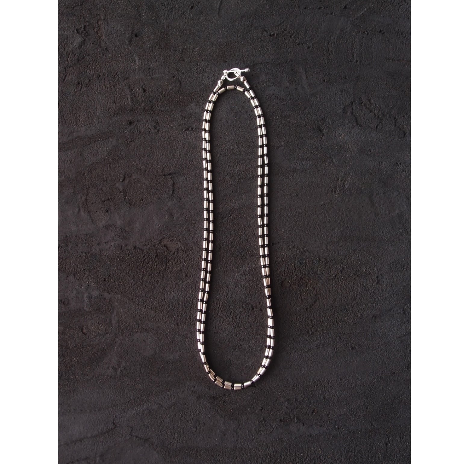 【SV】Hematite × Black Spinel Long Necklace/ヘマタイト ロングネックレス(ブラックスピネル)
