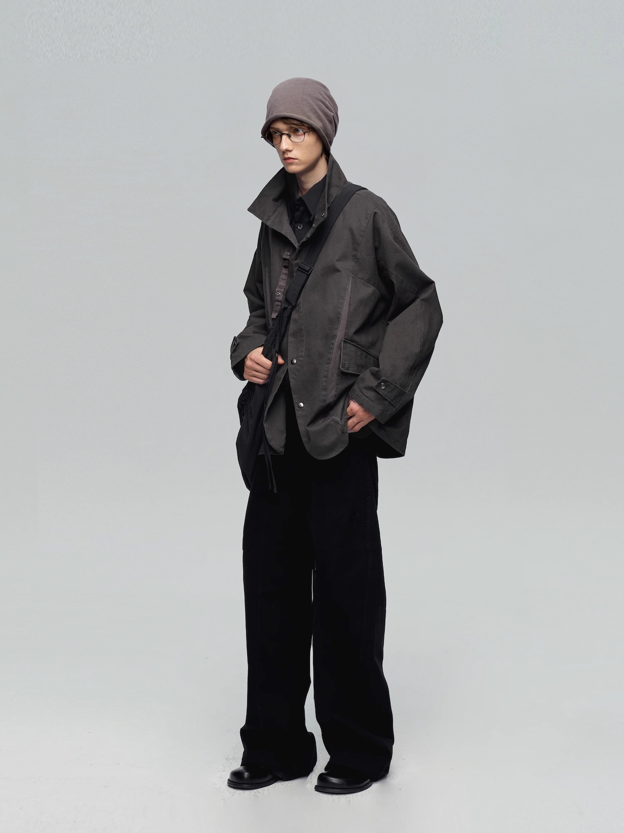 DECESOLO 25AW スタンドアカラー ウォッシュパッチワークジャケット