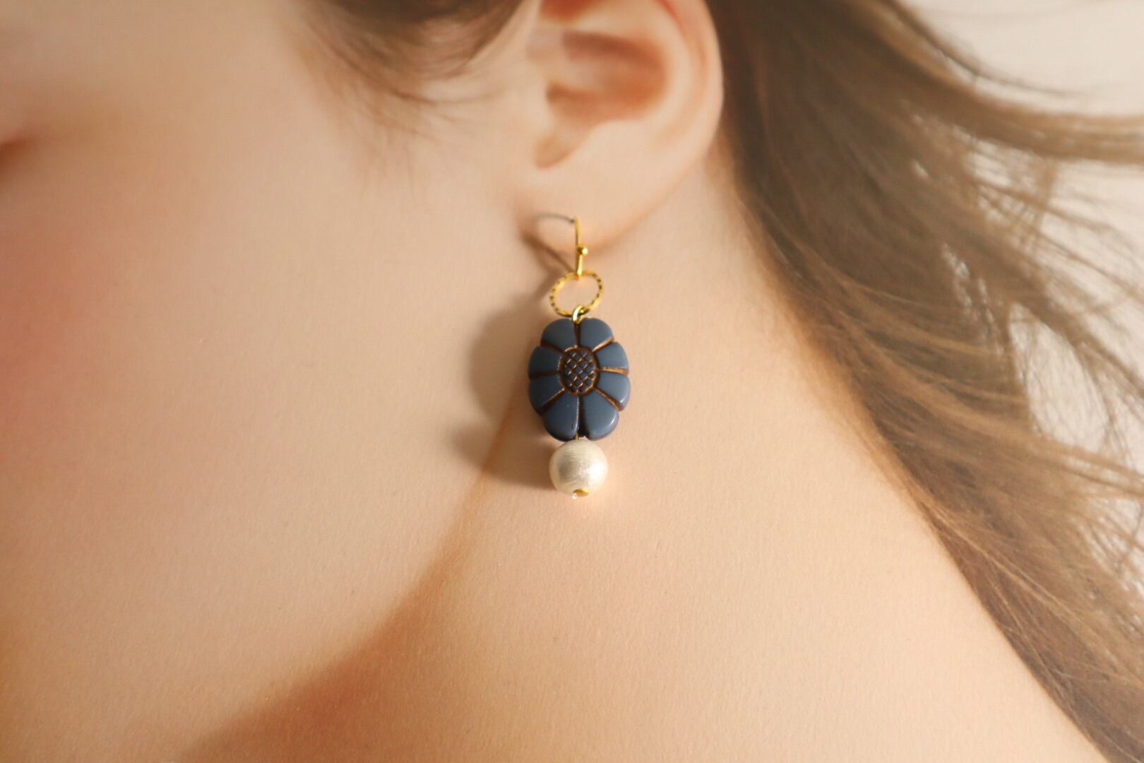 ハンドメイドピアス444 手作り#ハンドメイド#手染めビーズ#ayuさん