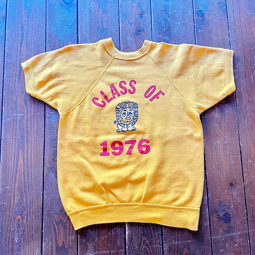 70s  〝CLASS OF 1976〟Print Sweat T-Shirt