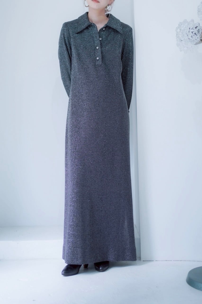 glitter long poloshirts dress