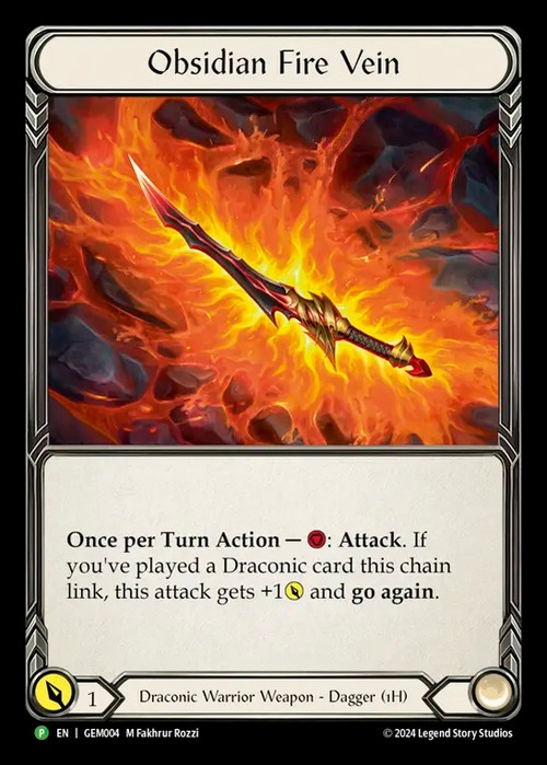 GEM004【EN】『CF』【Draconic Warrior】黒曜の炎脈 /Obsidian Fire Vein 画像