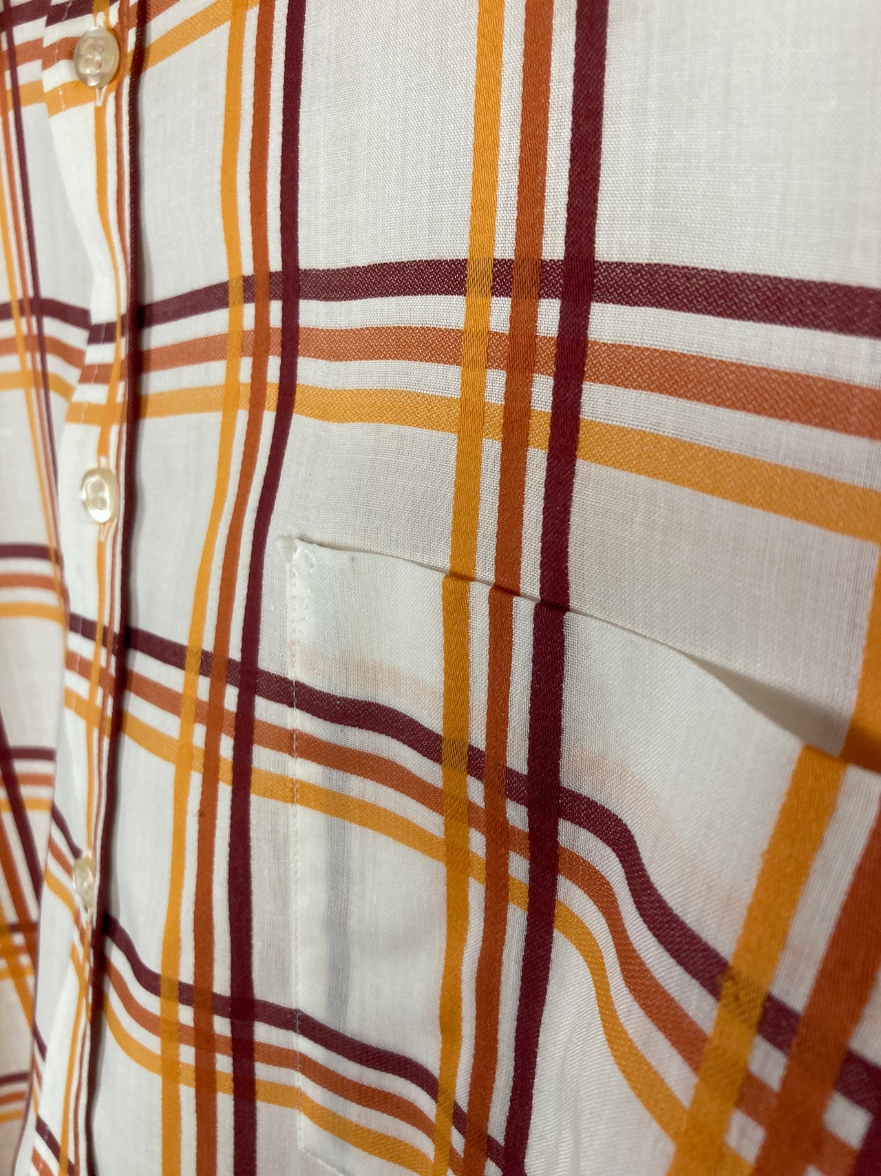 Big Orange Plaid Pattern Shirt