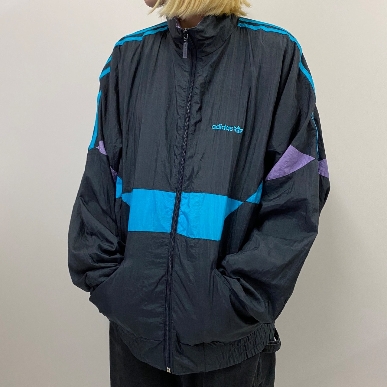 80〜90年代 80s 90s 銀タグ adidas アディダス ナイロンジャケット 