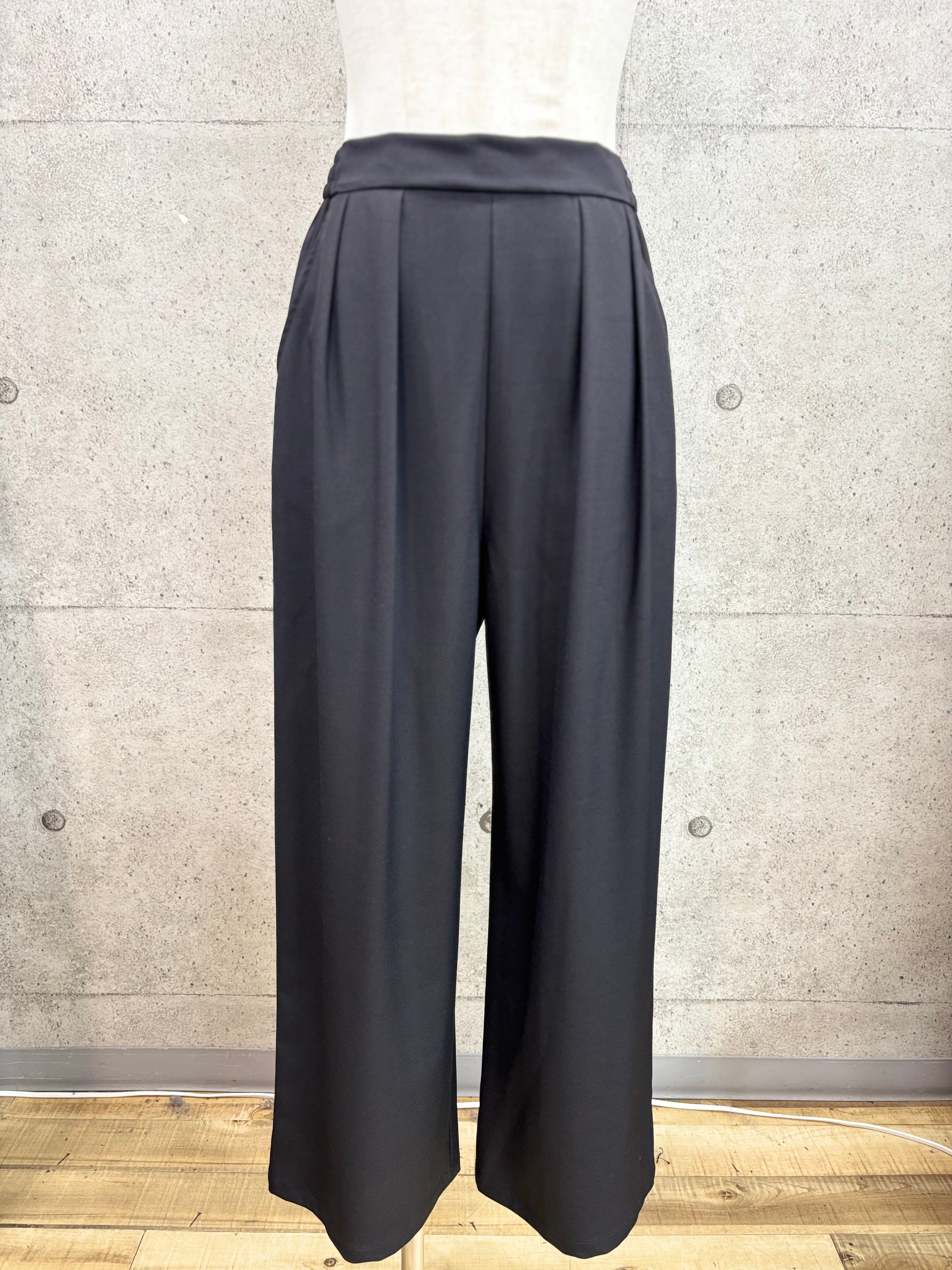 [送料無料】CLOCHE(クロッシェ) ストレッチドライツイルタックパンツ ブラック サイズ02 吸水速乾 ウォッシャブル ストレッチ 抗ピリング お仕事 大人女子 キレイめ 手洗い可能 612-86512