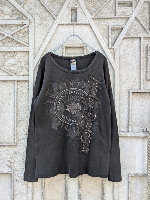"HARLEY DAVIDSON" rhinestone thermal L/S