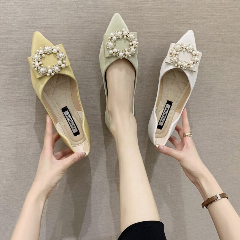 パンプス レディース 3色 ポインテッドトゥ フラットシューズ かわいい 大人可愛い きれいめ 上品 エレガント 清楚 フェミニン おしゃれ お洒落 綺麗 お嬢様 おとな ナチュラル こなれ感 ラブリー キュート ガーリー ロマンチック 22.5cm 23.0cm 23.5cm 24.0cm 24.5cm 25cm ベージュ イエロー グリーン 無地 春 OL 通勤 学生 通学 デート お出かけ 休日 美術館巡り カフェ巡り 送料無料 10代 20代 30代 韓国 韓国系 普段使い モテ トレンド 流行