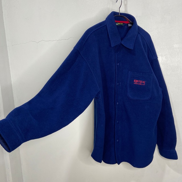 90s EddieBauer EBTEK USA製　フリースシャツ　ブルー　M