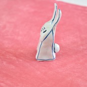 村田菜穂美 干支 染ライン 白うさぎ