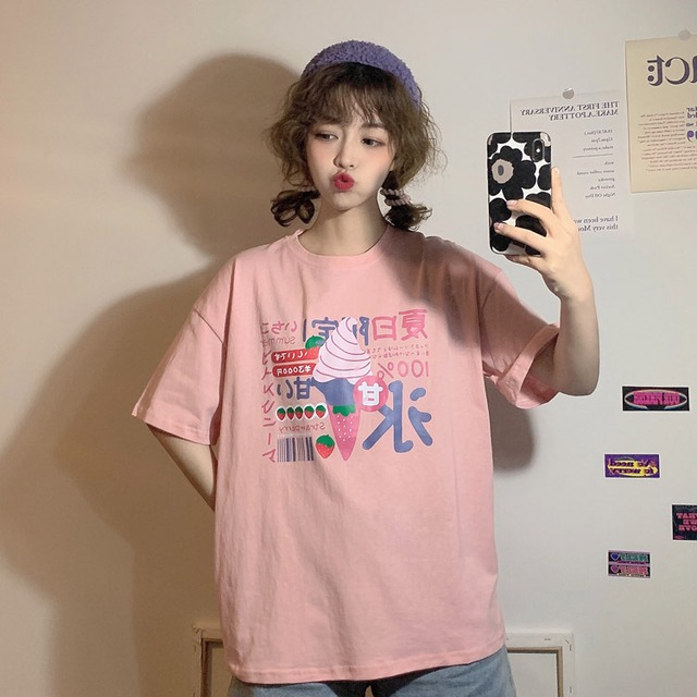 【MumuIns 】 新作可愛い夏の氷ストリートＴシャツ　A0580