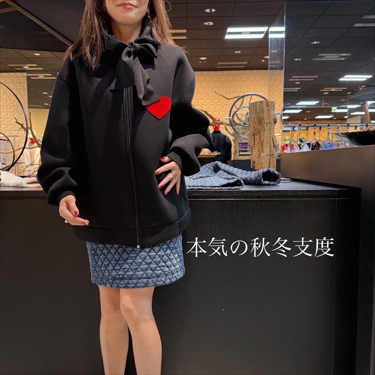 ダブルスタンダード　DOUBLE STANDARD　ハートワッペンジップパーカー