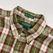 Flying Scotsman フライングスコッツマン チェック BD ボタンダウン 半袖シャツ サイズ L /グリーン系 メンズ