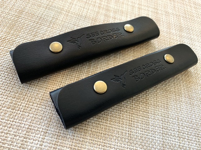 Leather Handle Cover / Black (2 pieces set)