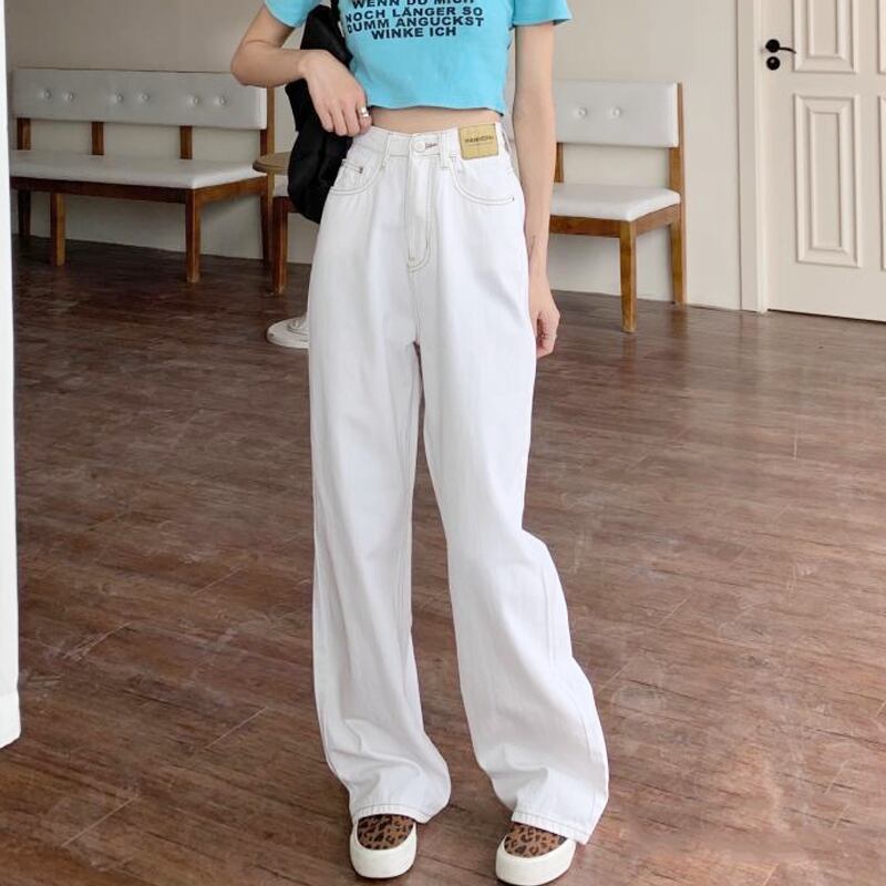 ホワイトジーンズ スプリングオータムハイウェストルーズパンツ 春物 秋物 試着室45805960109